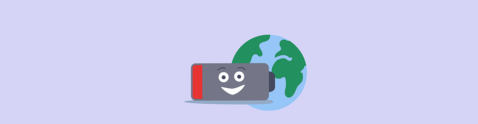 Batterie mit Weltkugel